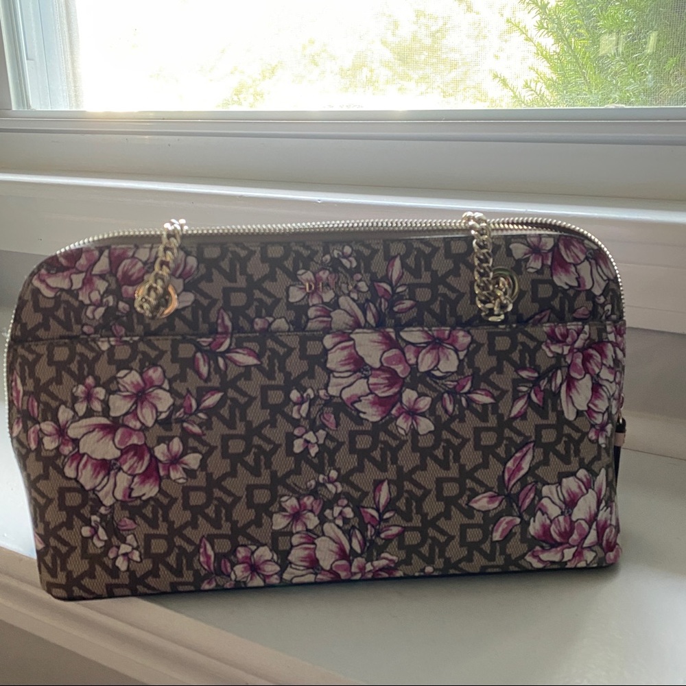 DKNY Floral Brown and Pink Bag